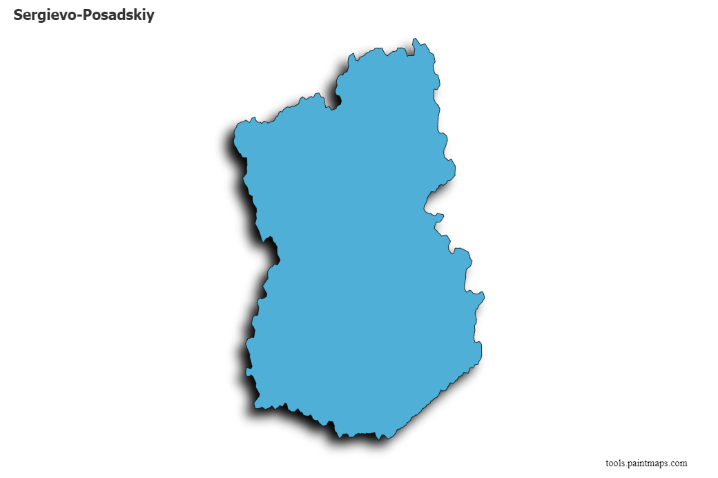 Mapa de Sergievo-Posadskiy con efecto de sombra 3D