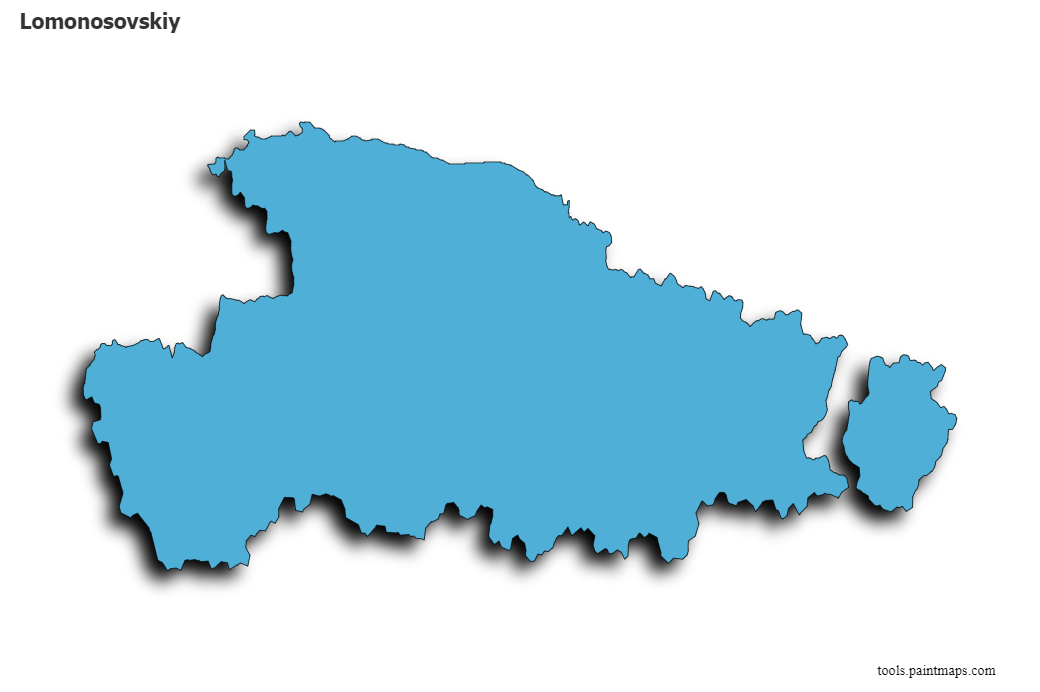 Mapa de Lomonosovskiy con efecto de sombra 3D