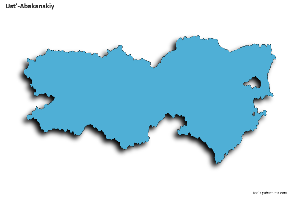 Ust'-Abakanskiy map with 3d shadow effect