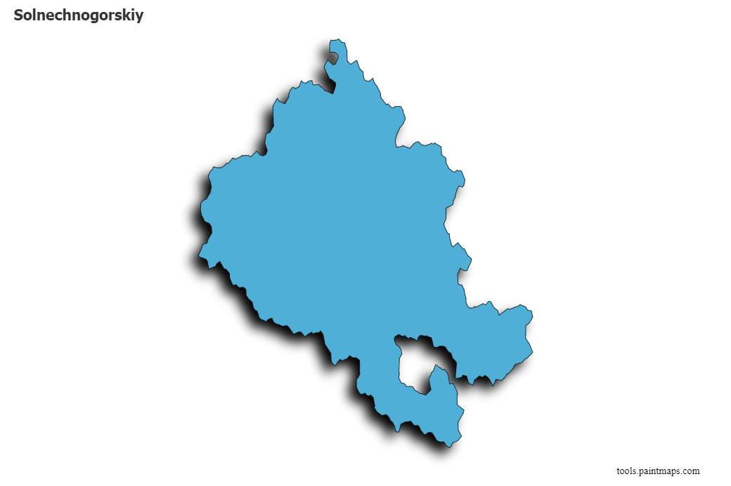 Mapa de Solnechnogorskiy con efecto de sombra 3D