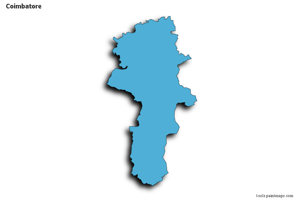 Coimbatore map with 3d shadow effect