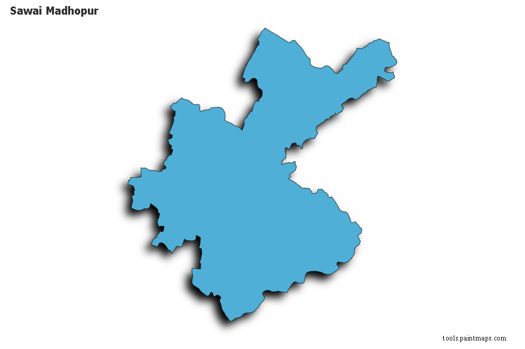 Sawai Madhopur map with 3d shadow effect