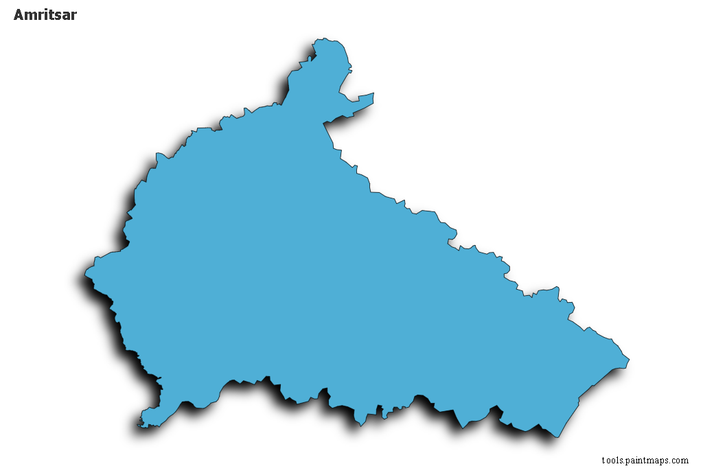 Amritsar map with 3d shadow effect