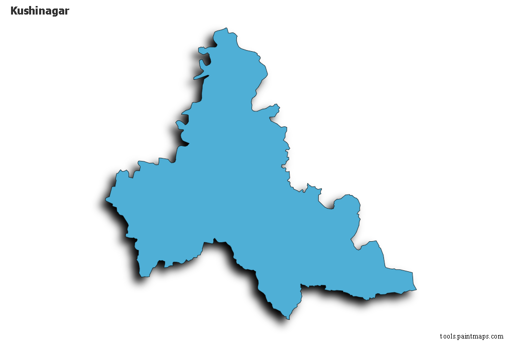 Kushinagar map with 3d shadow effect