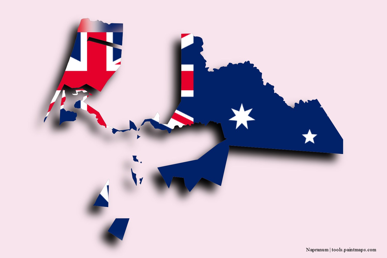 Mapa de la bandera de Napranum con efecto de sombra 3D