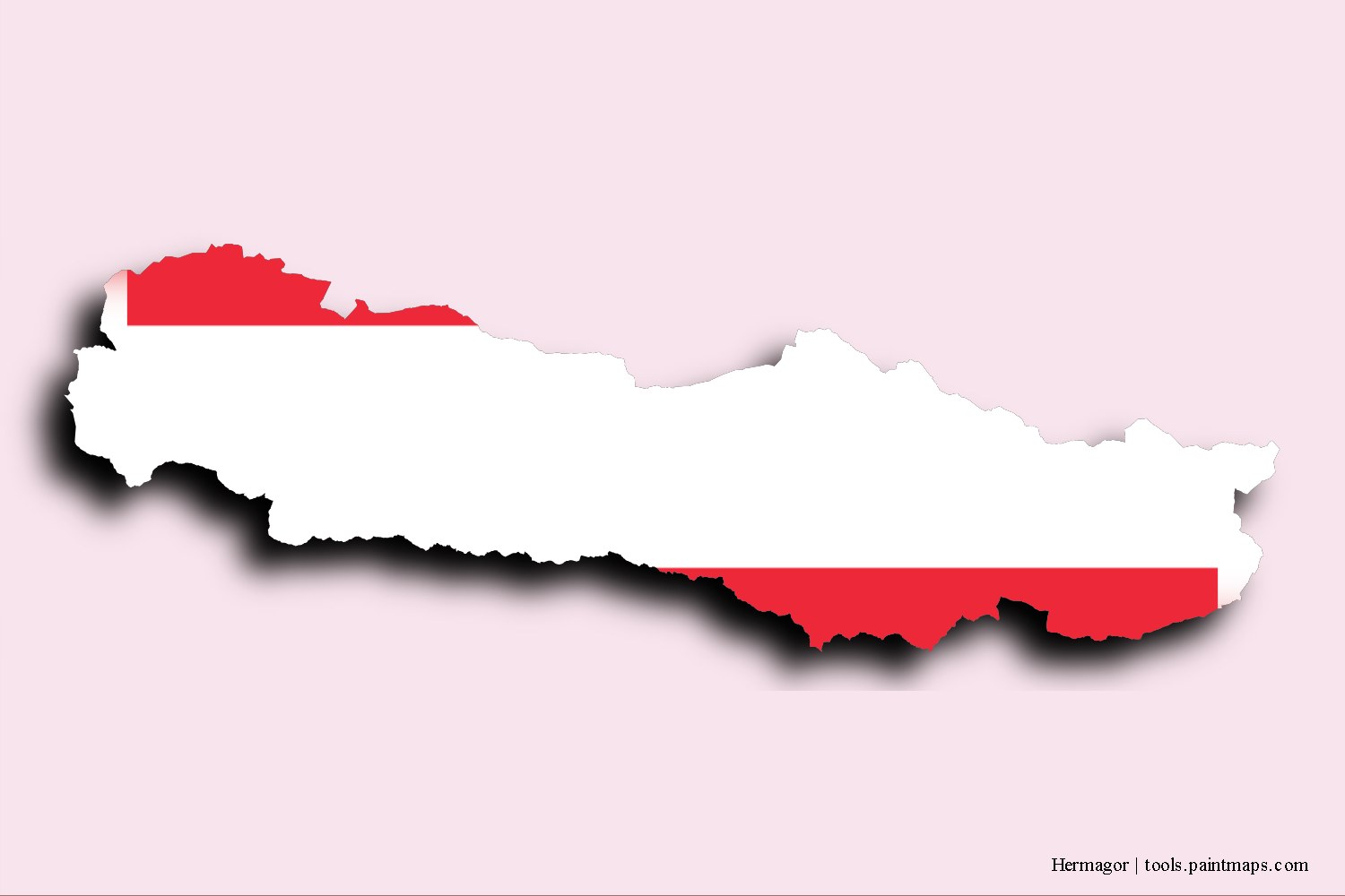 Mapa de la bandera de Hermagor con efecto de sombra 3D