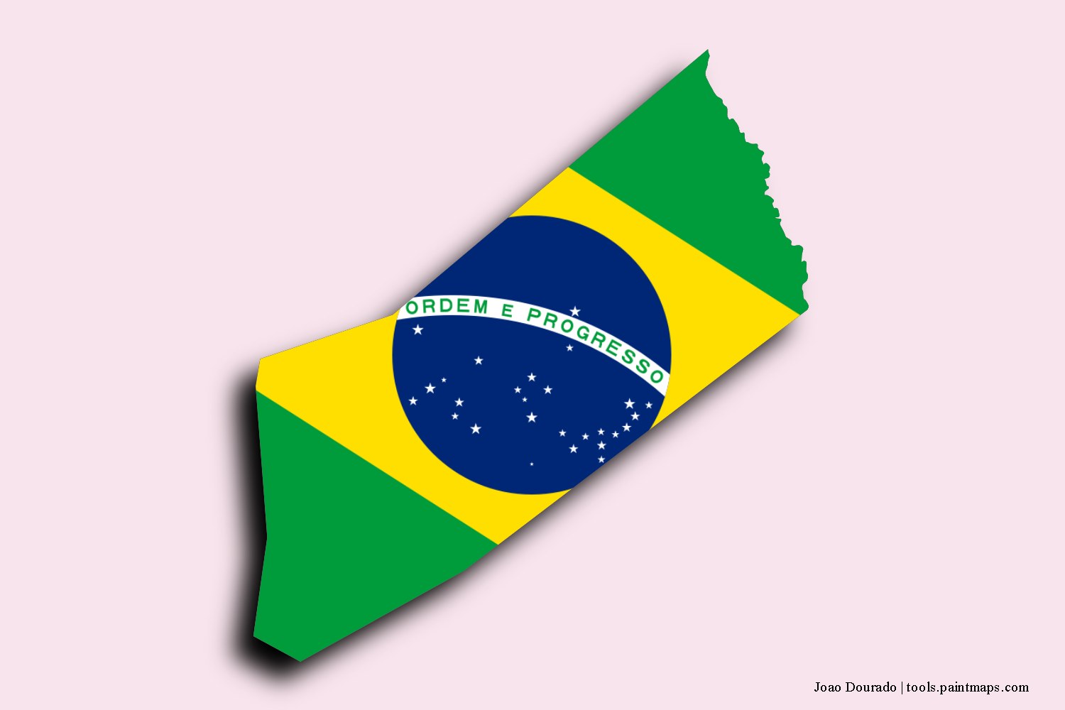 flag map of Joao Dourado with 3D shadow effect