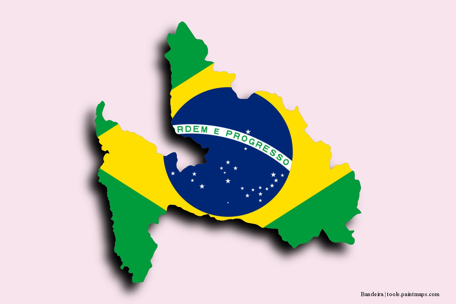 flag map of Bandeira with 3D shadow effect