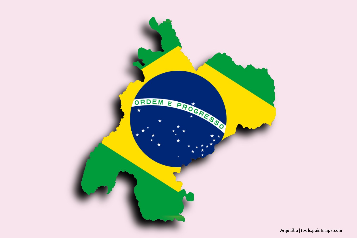 flag map of Jequitiba with 3D shadow effect