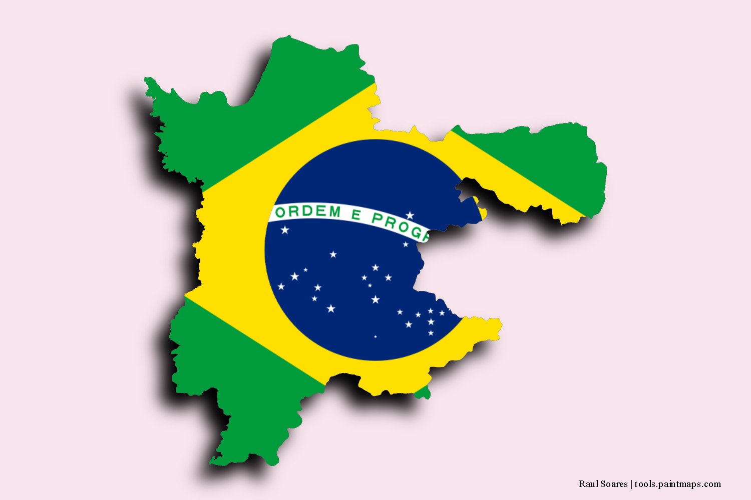 flag map of Raul Soares with 3D shadow effect