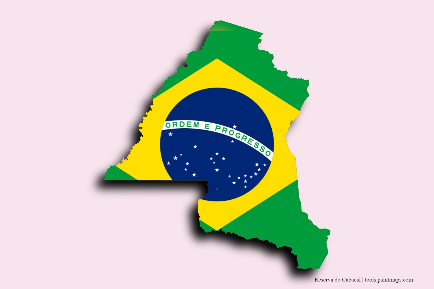 flag map of Reserva do Cabacal with 3D shadow effect