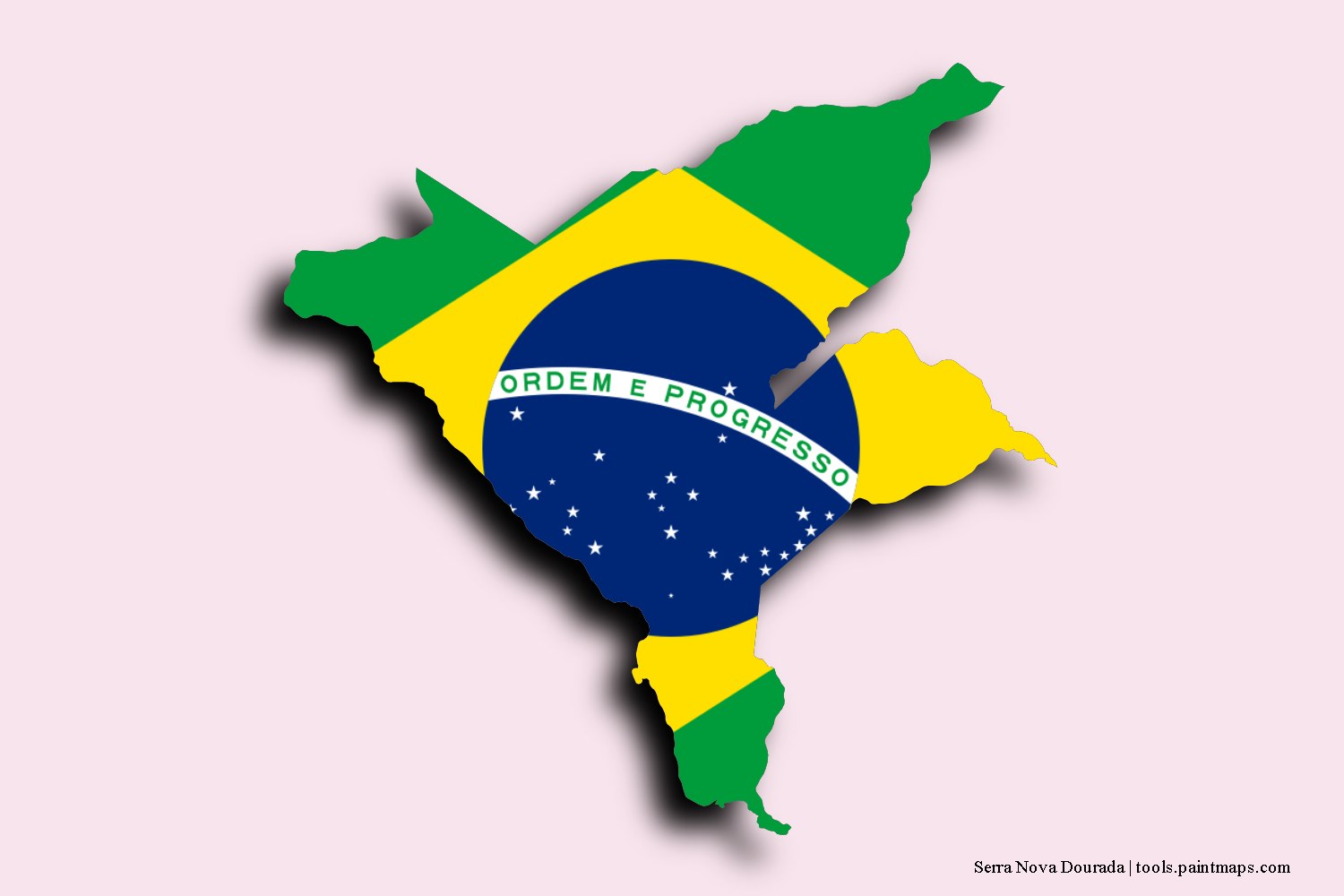 flag map of Serra Nova Dourada with 3D shadow effect