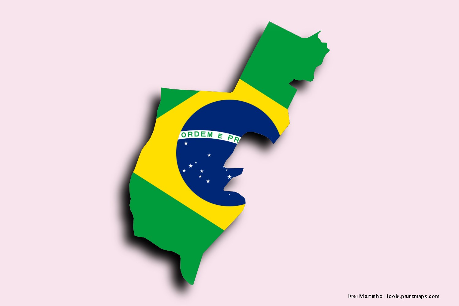 flag map of Frei Martinho with 3D shadow effect