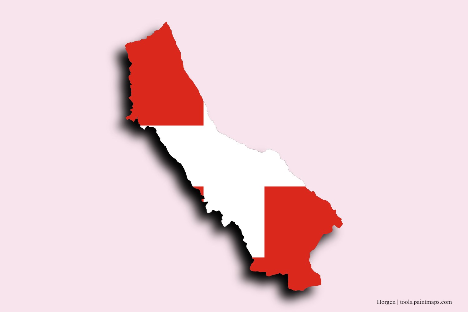 Mapa de la bandera de Horgen con efecto de sombra 3D