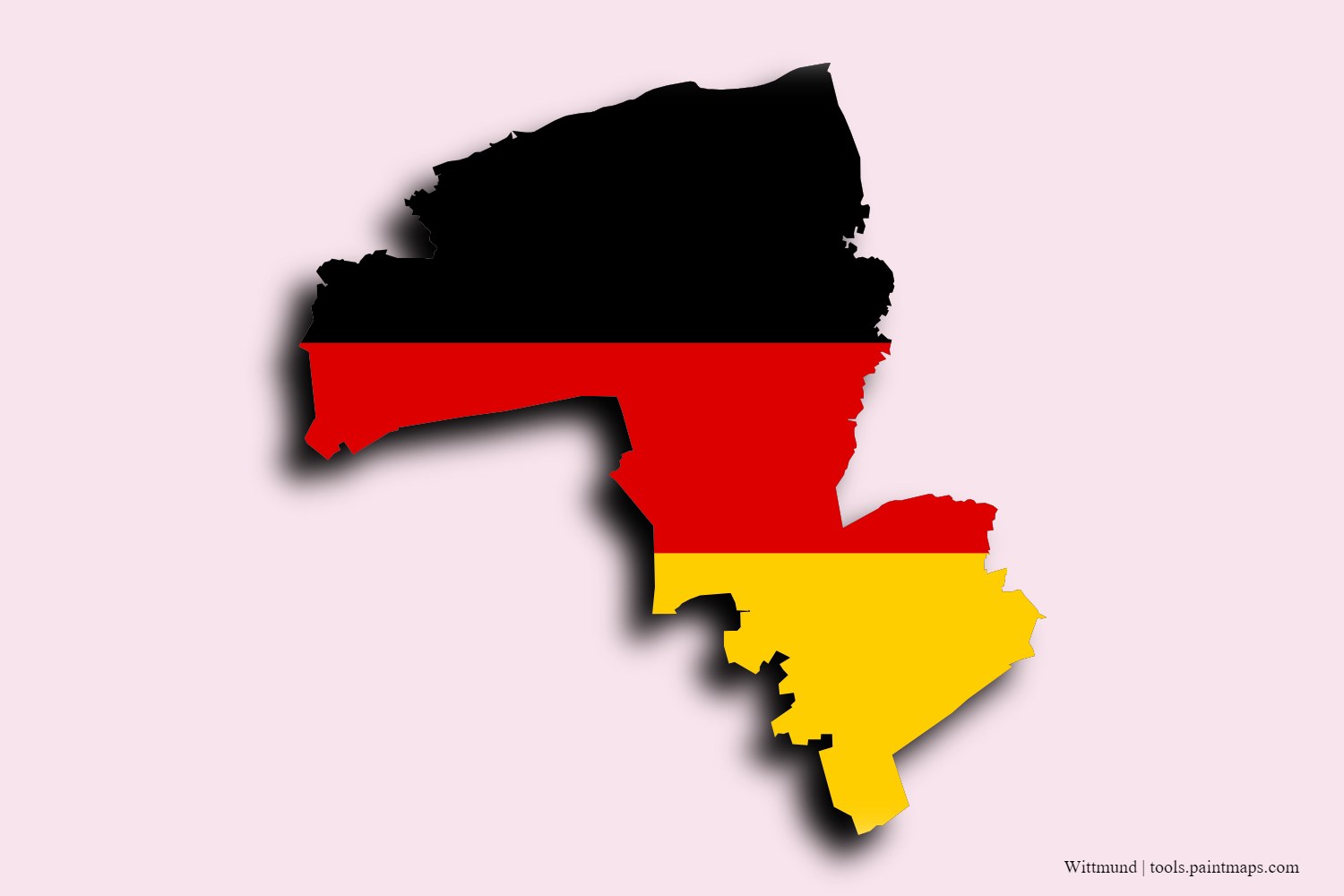 Mapa de la bandera de Wittmund con efecto de sombra 3D