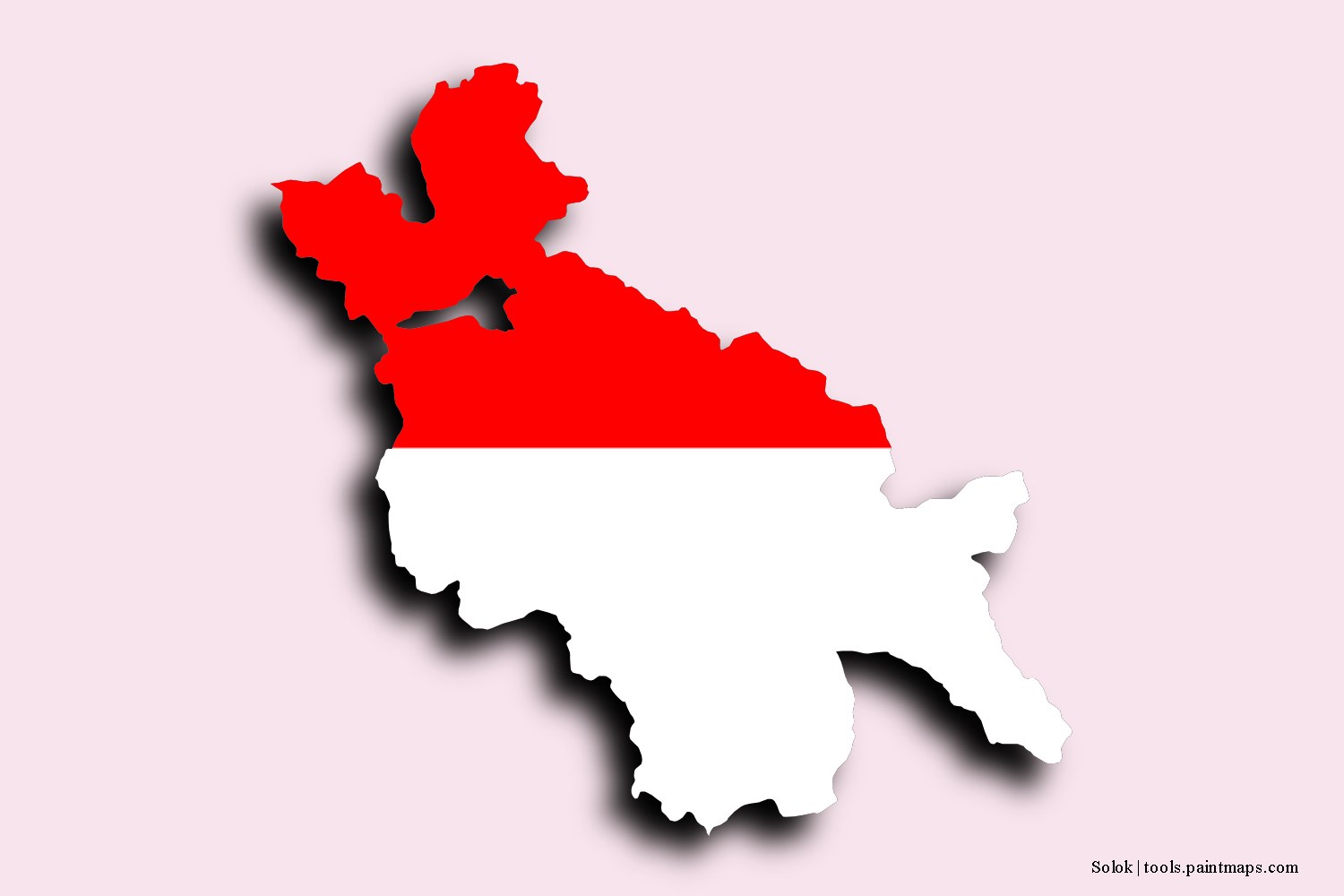 flag map of Solok with 3D shadow effect