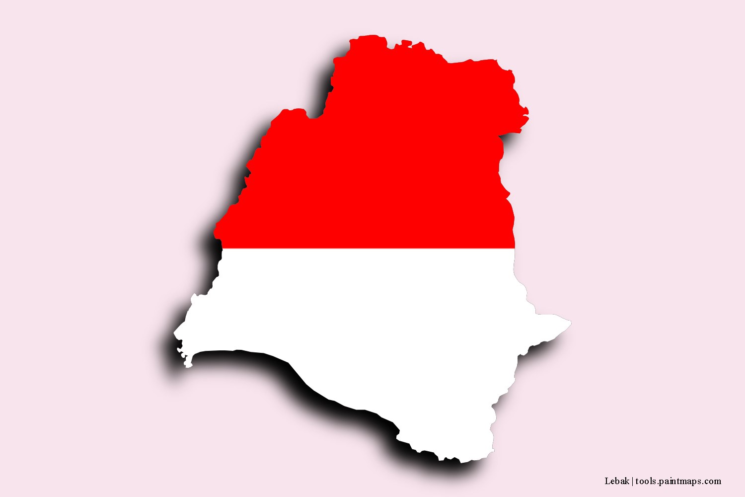 flag map of Lebak with 3D shadow effect