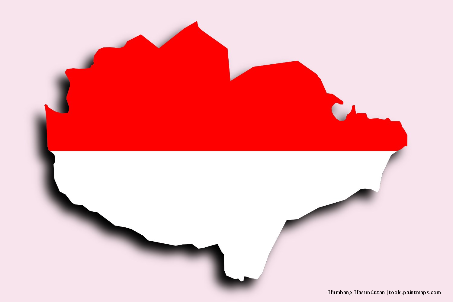 Mapa de la bandera de Humbang Hasundutan con efecto de sombra 3D