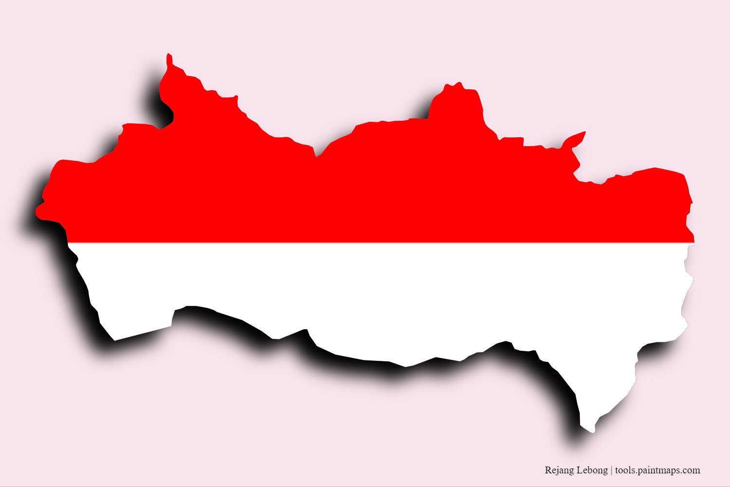 Mapa de la bandera de Rejang Lebong con efecto de sombra 3D