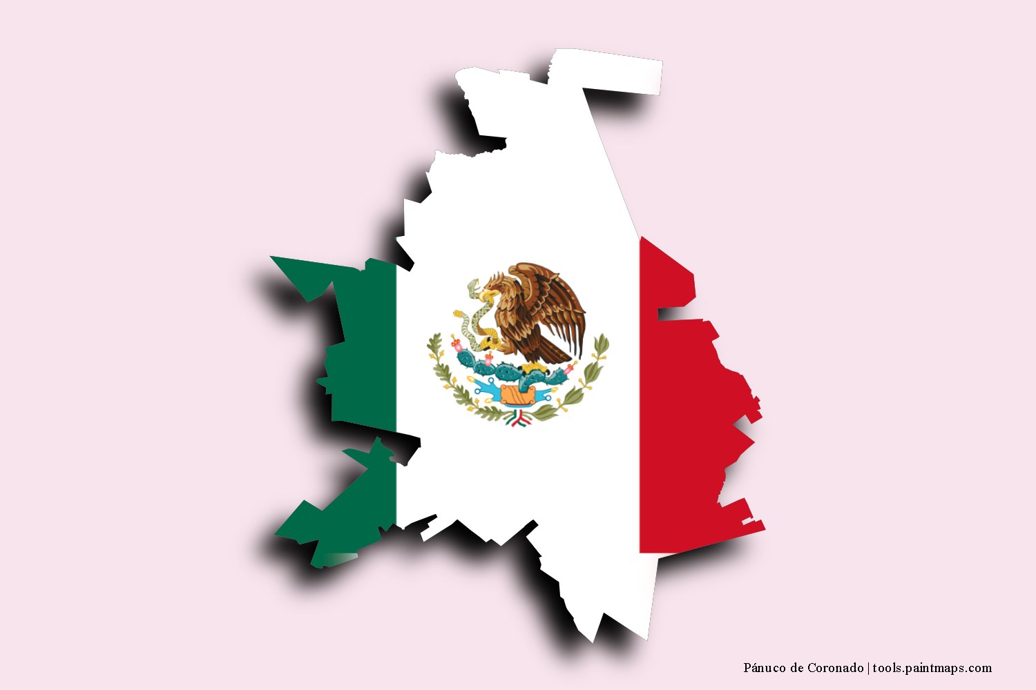 flag map of Pánuco de Coronado with 3D shadow effect