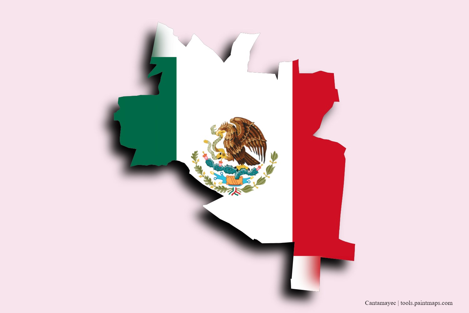 flag map of Cantamayec with 3D shadow effect