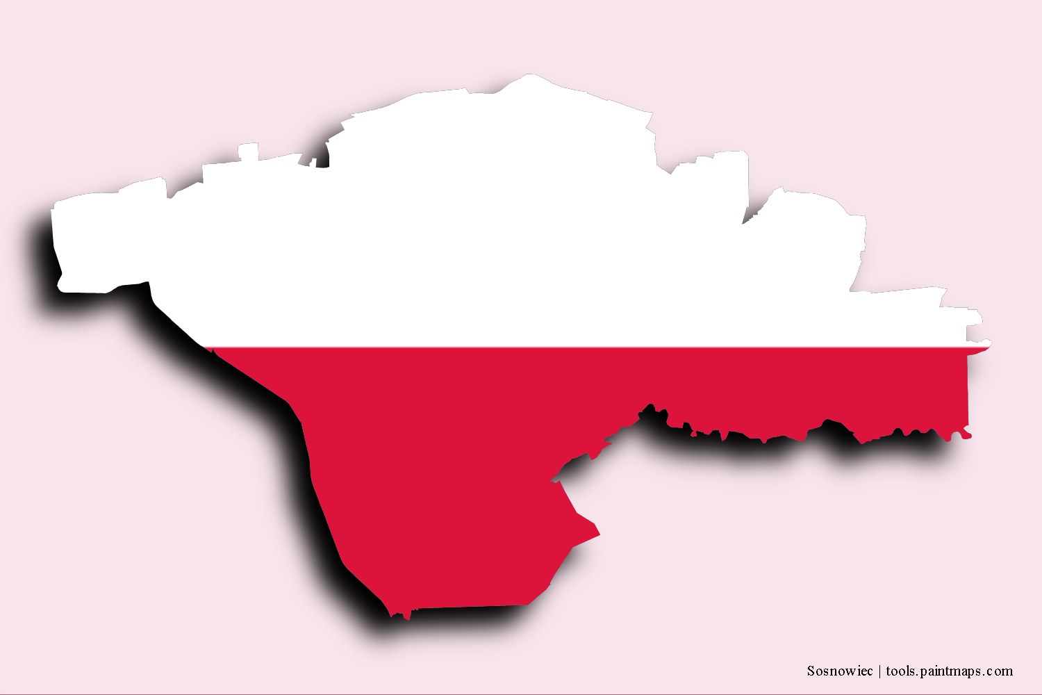 flag map of Krzysztof Brzozowski with 3D shadow effect