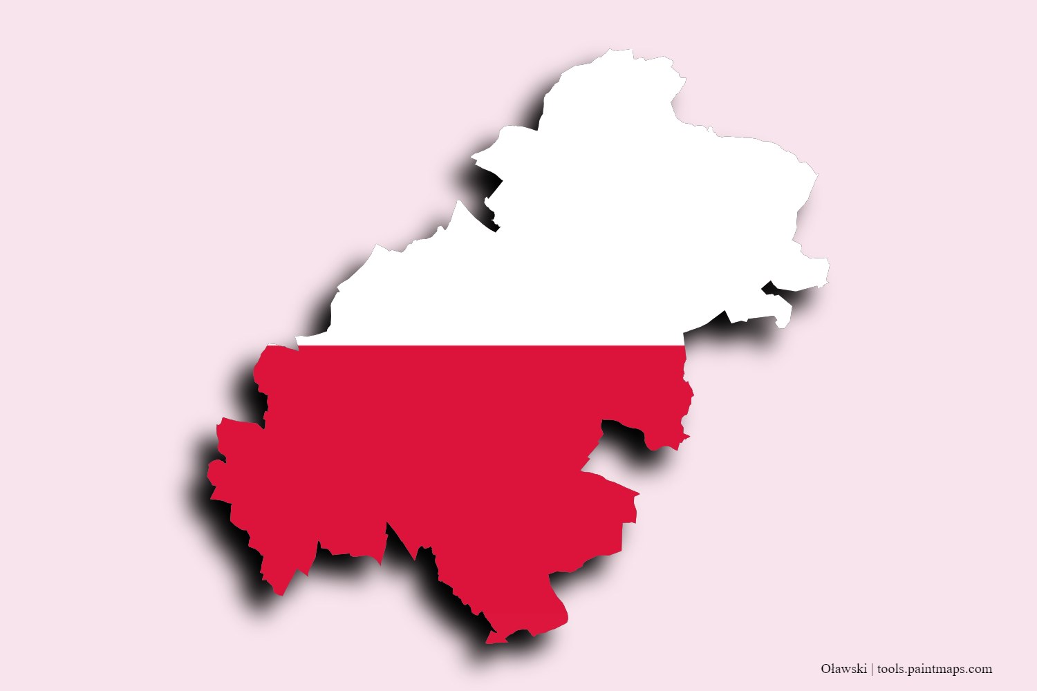 flag map of Oławski with 3D shadow effect