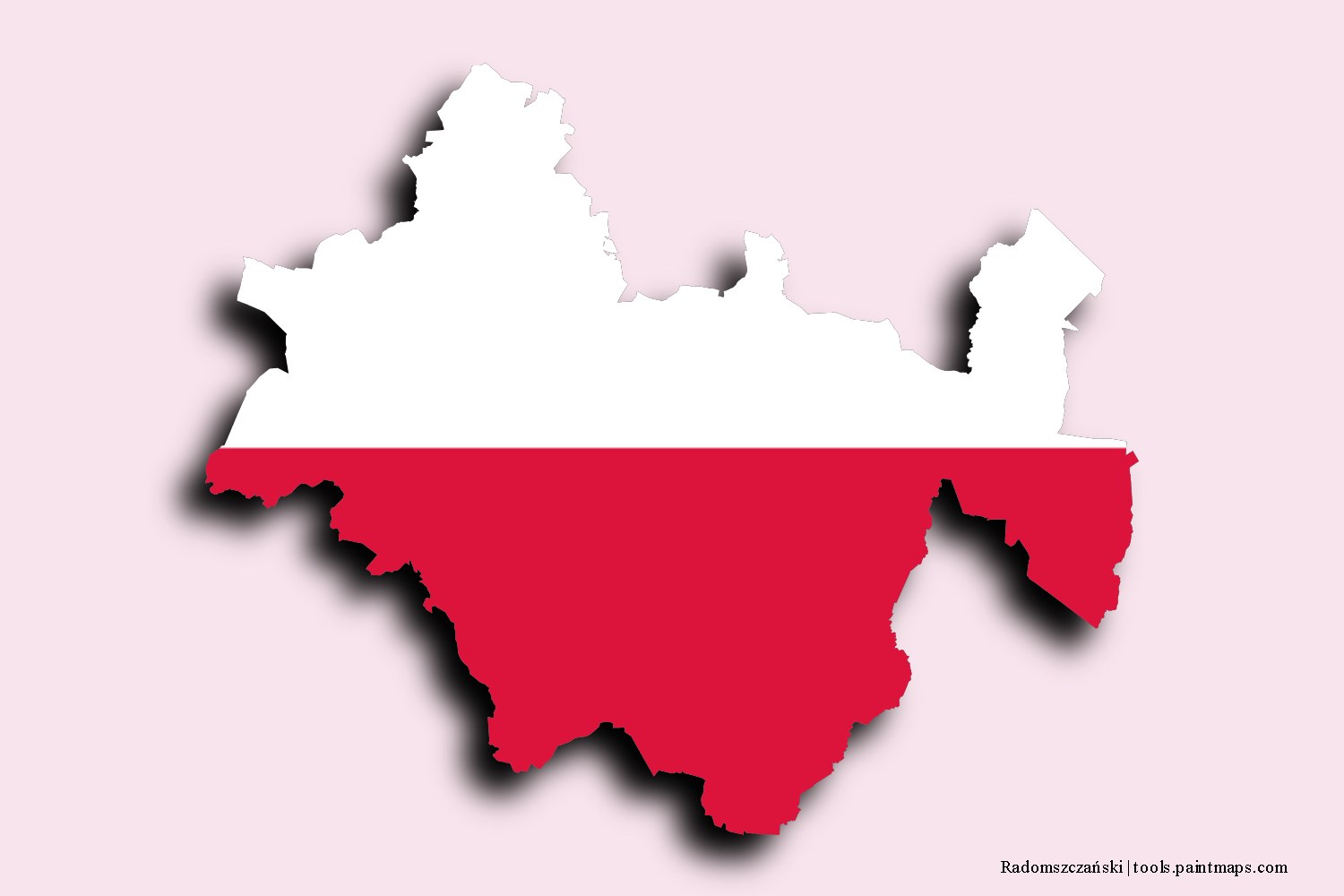 flag map of Radomszczański with 3D shadow effect