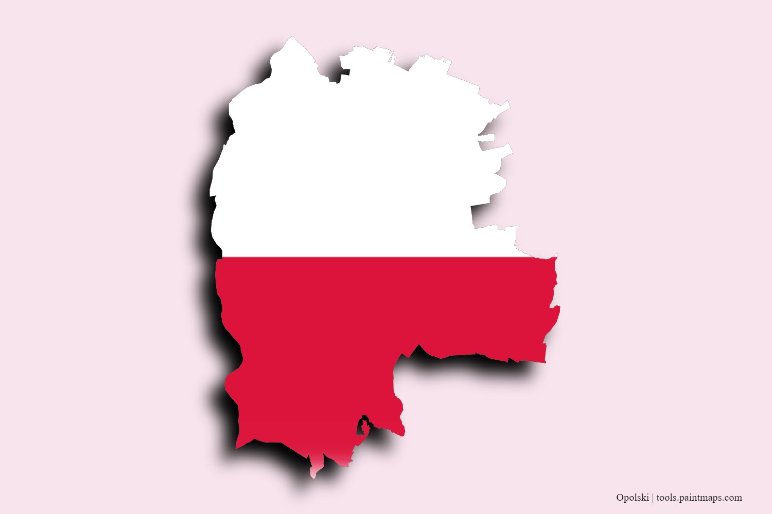 flag map of Opolski with 3D shadow effect