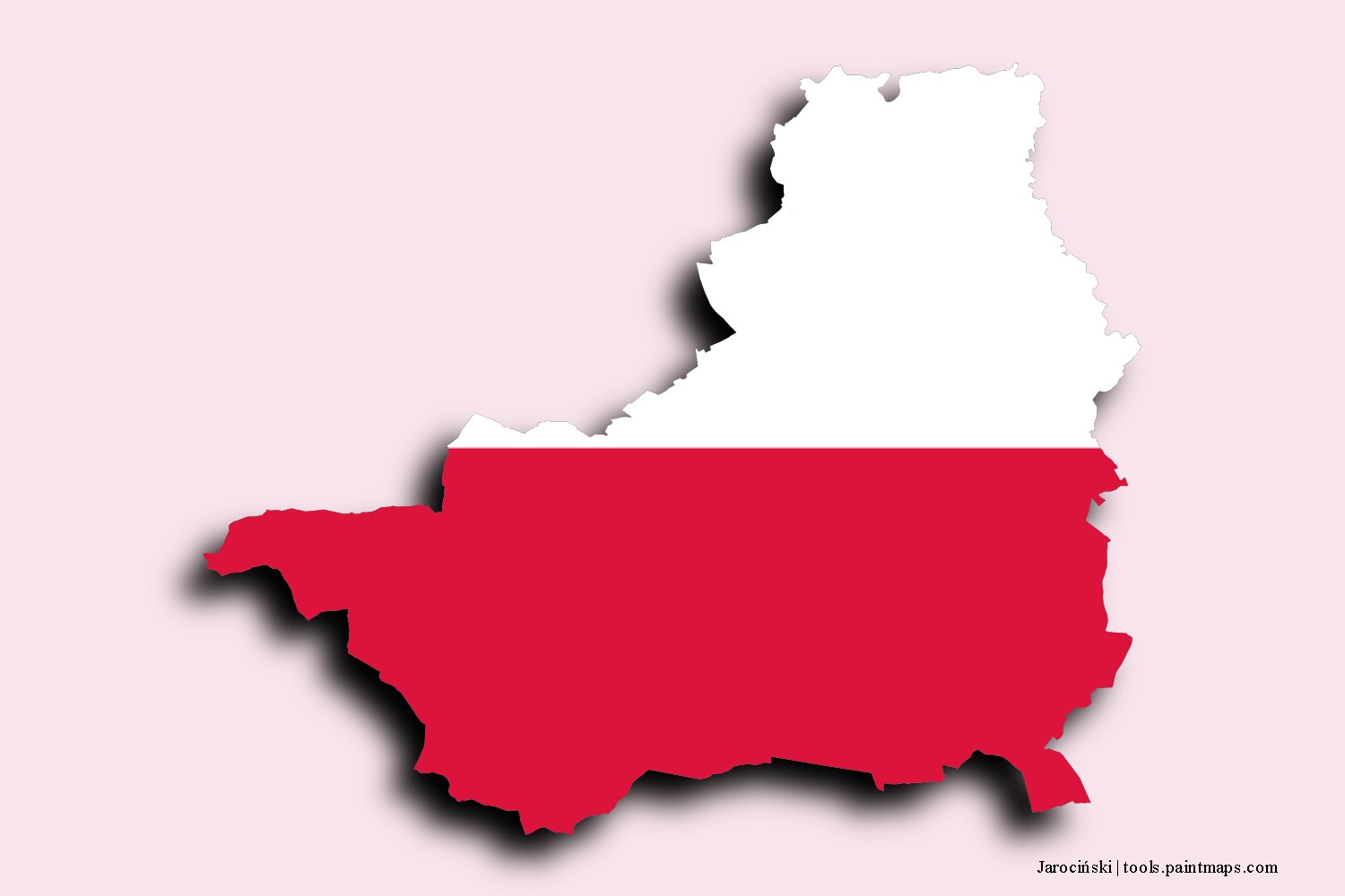 flag map of Jarociński with 3D shadow effect