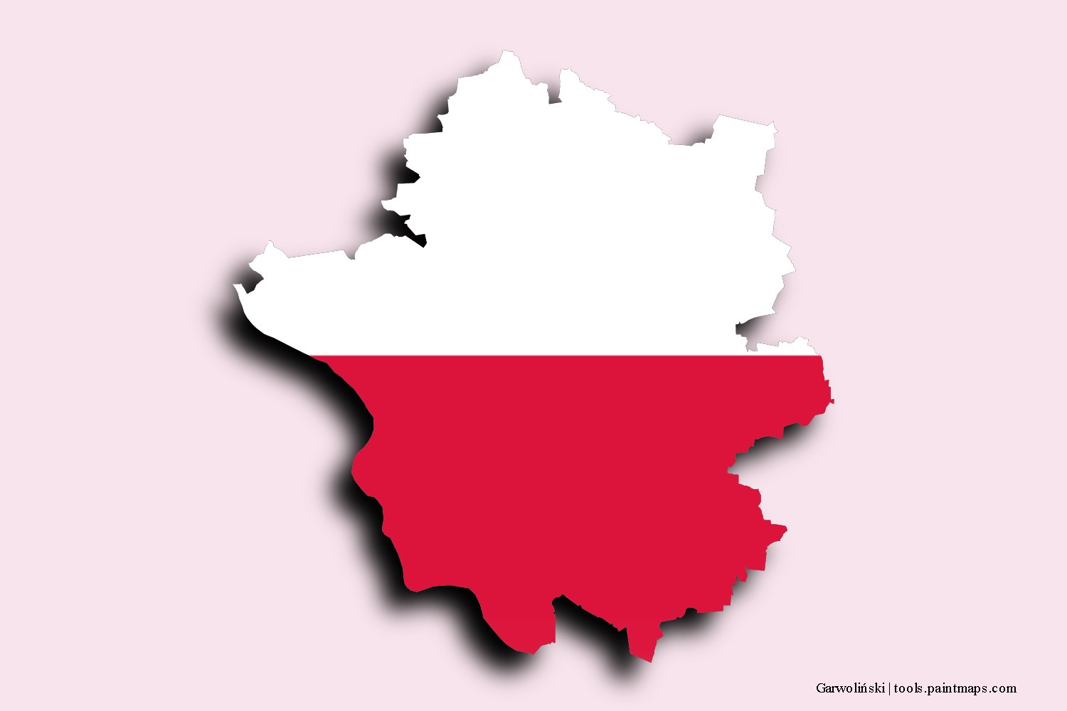 flag map of Garwoliński with 3D shadow effect