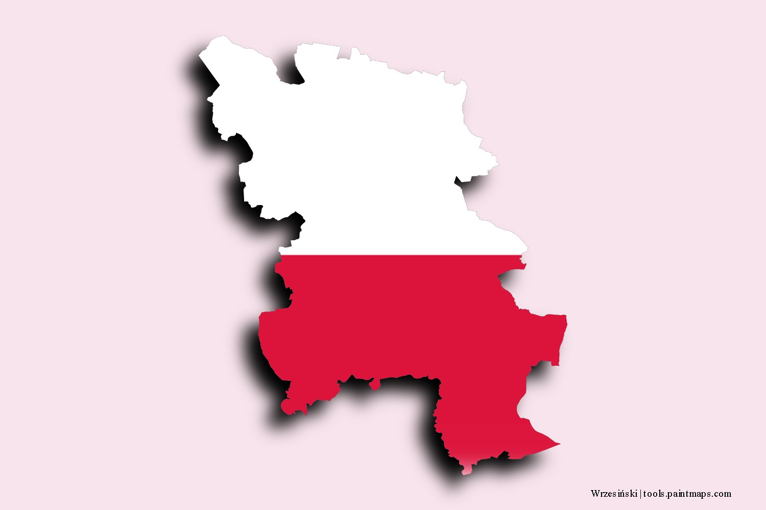 flag map of Wrzesiński with 3D shadow effect