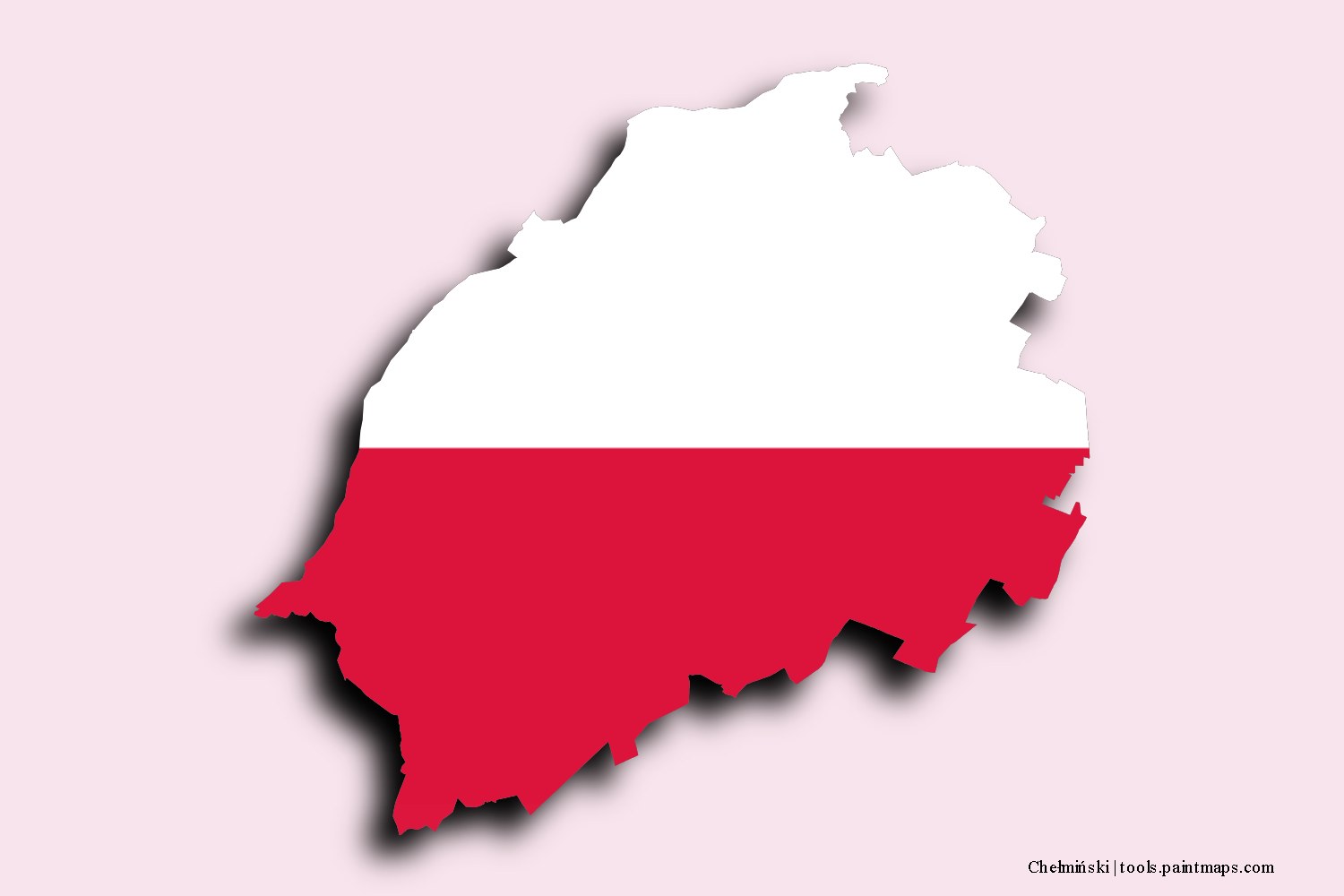 flag map of Chełmiński with 3D shadow effect