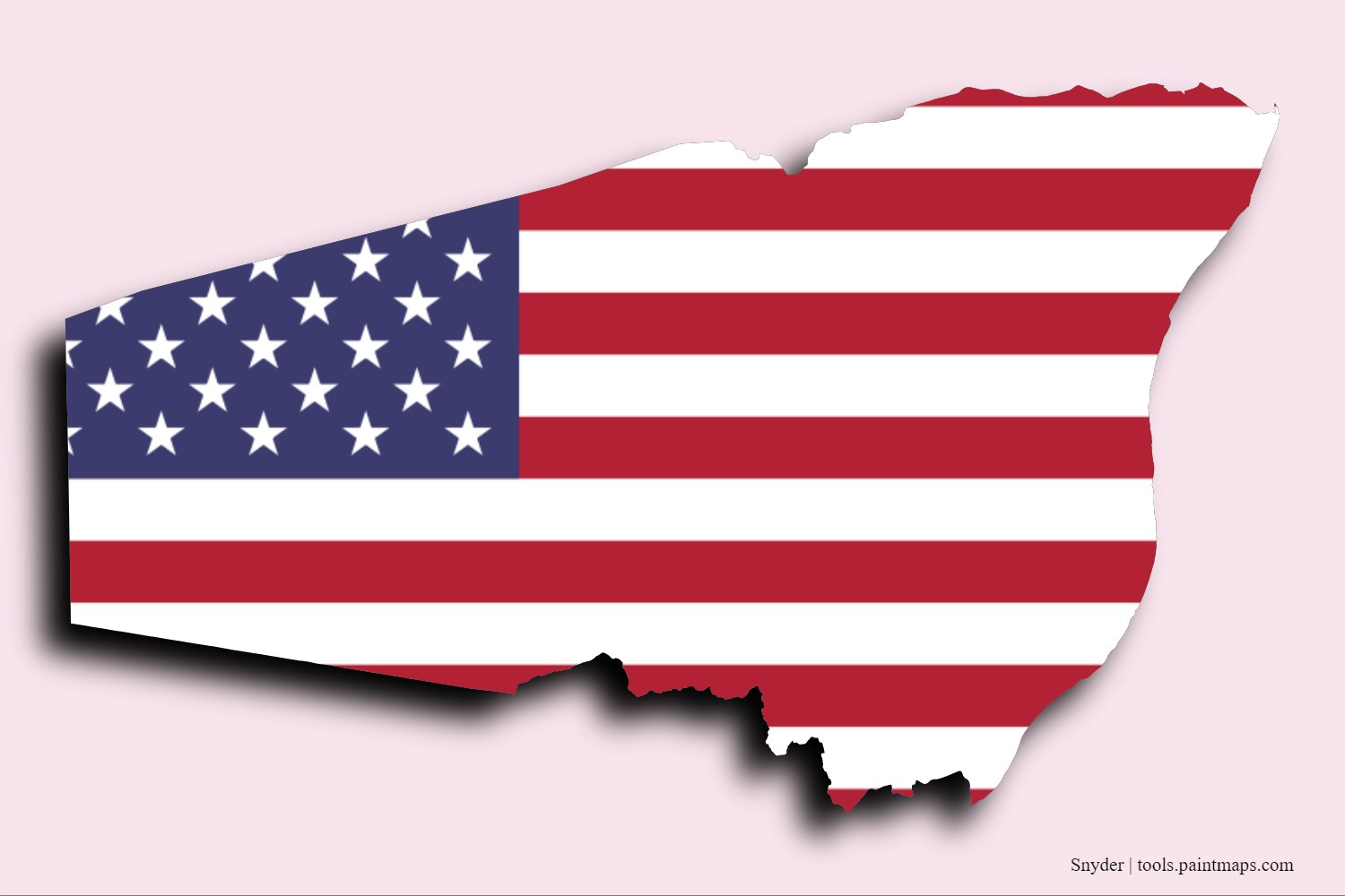 flag map of Snyder with 3D shadow effect