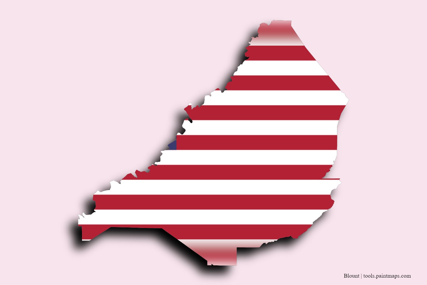 flag map of Blount with 3D shadow effect