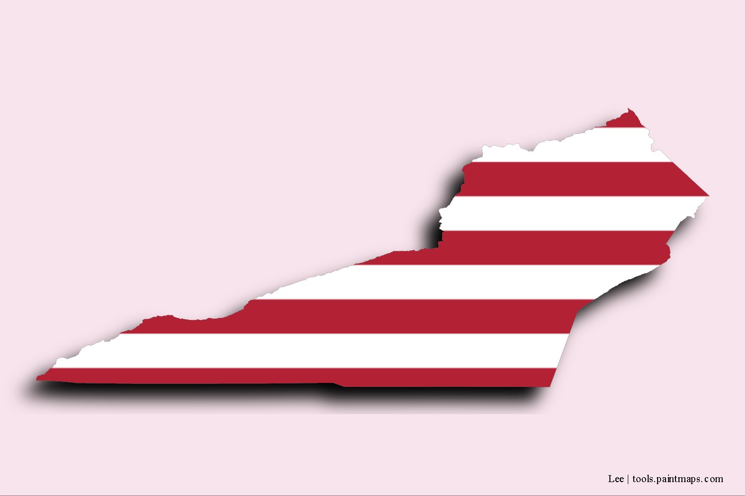 flag map of Lee with 3D shadow effect