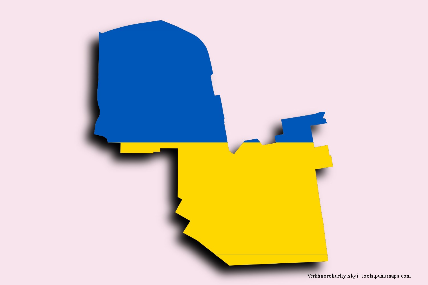 Mapa de la bandera de Verkhnorohachytskyi con efecto de sombra 3D