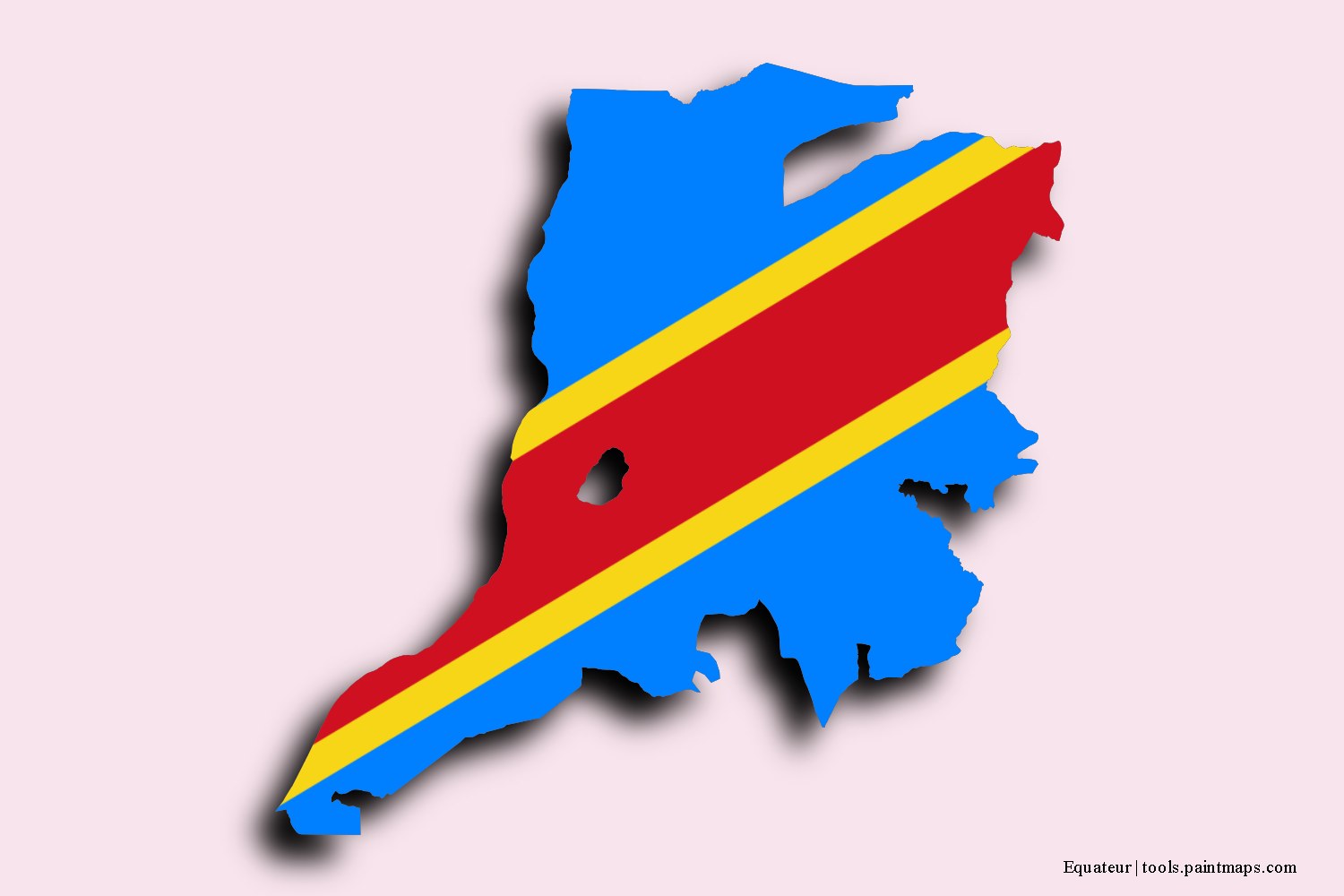 Mapa de la bandera de Equateur con efecto de sombra 3D