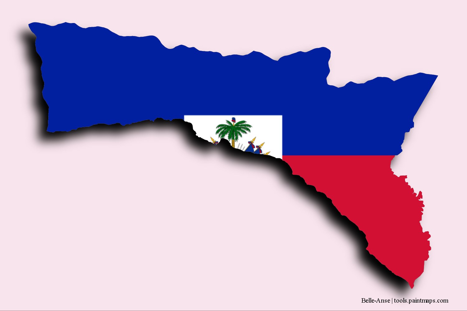 flag map of Belle-Anse with 3D shadow effect