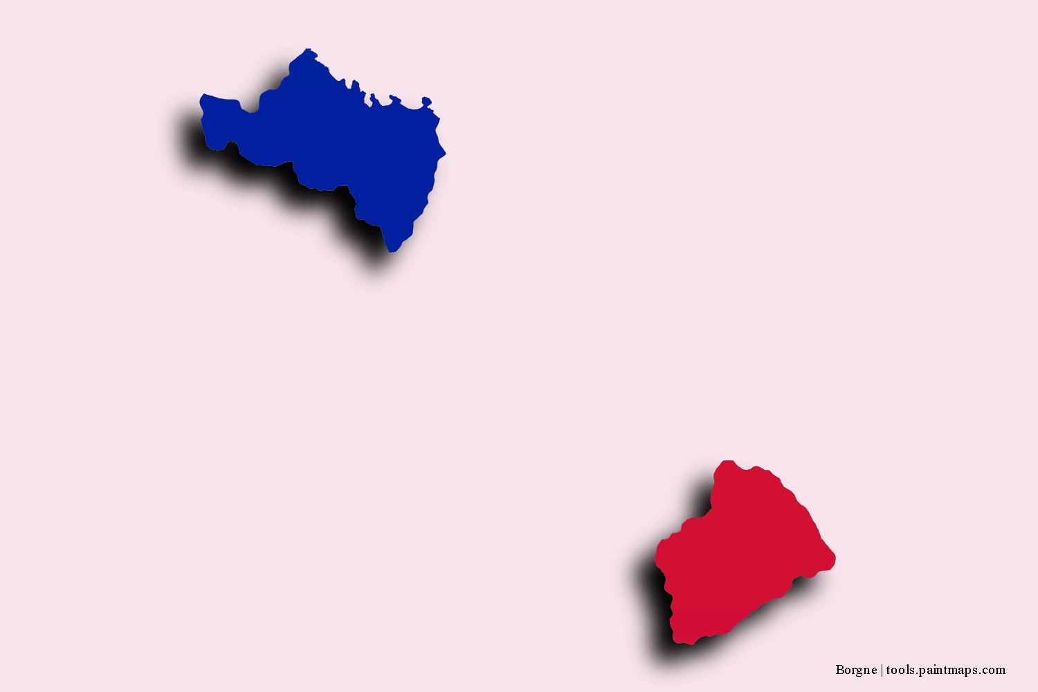 Mapa de la bandera de Borgne con efecto de sombra 3D