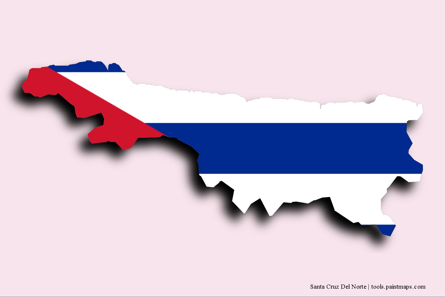 Mapa de la bandera de Santa Cruz Del Norte con efecto de sombra 3D