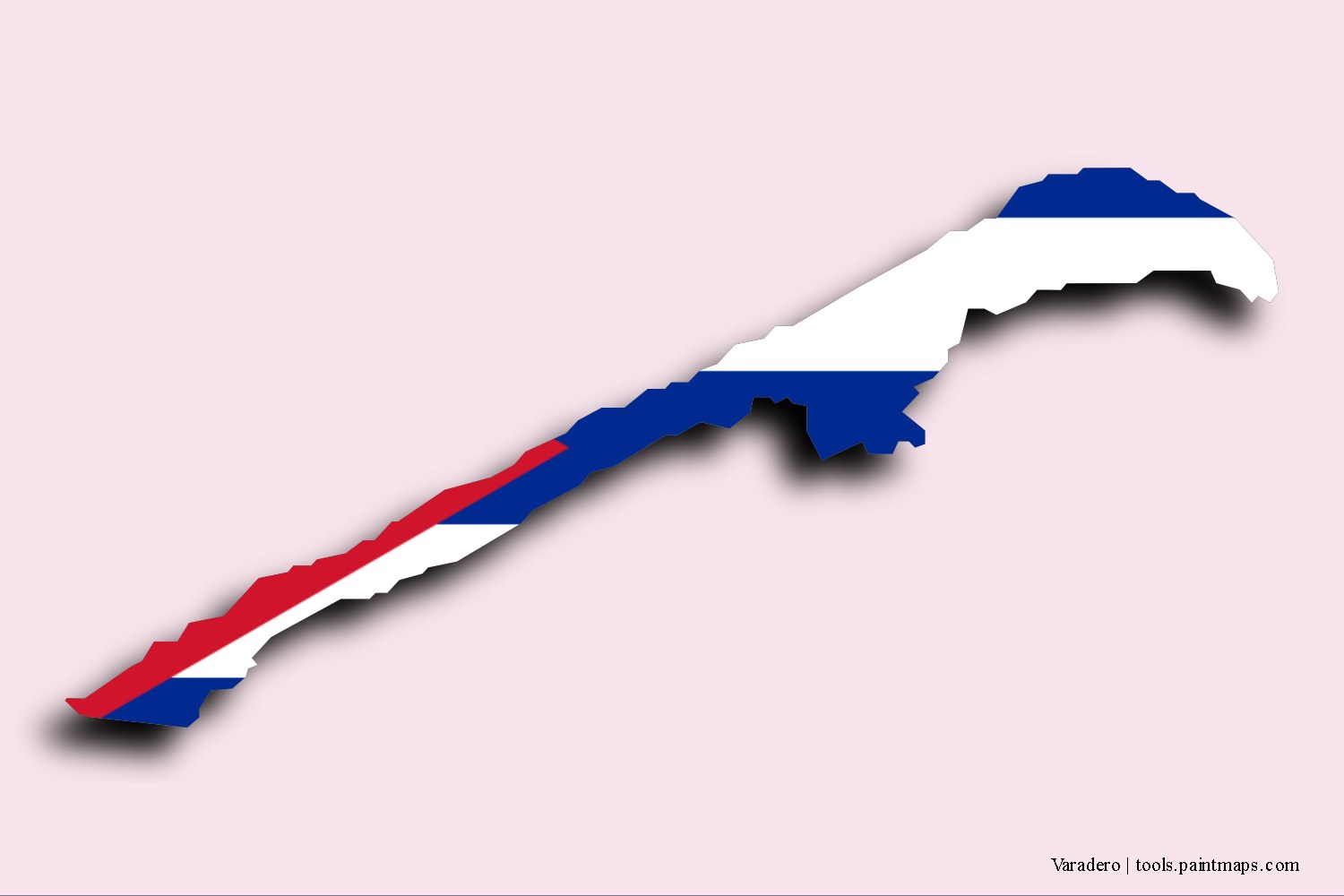 Mapa de la bandera de Varadero con efecto de sombra 3D