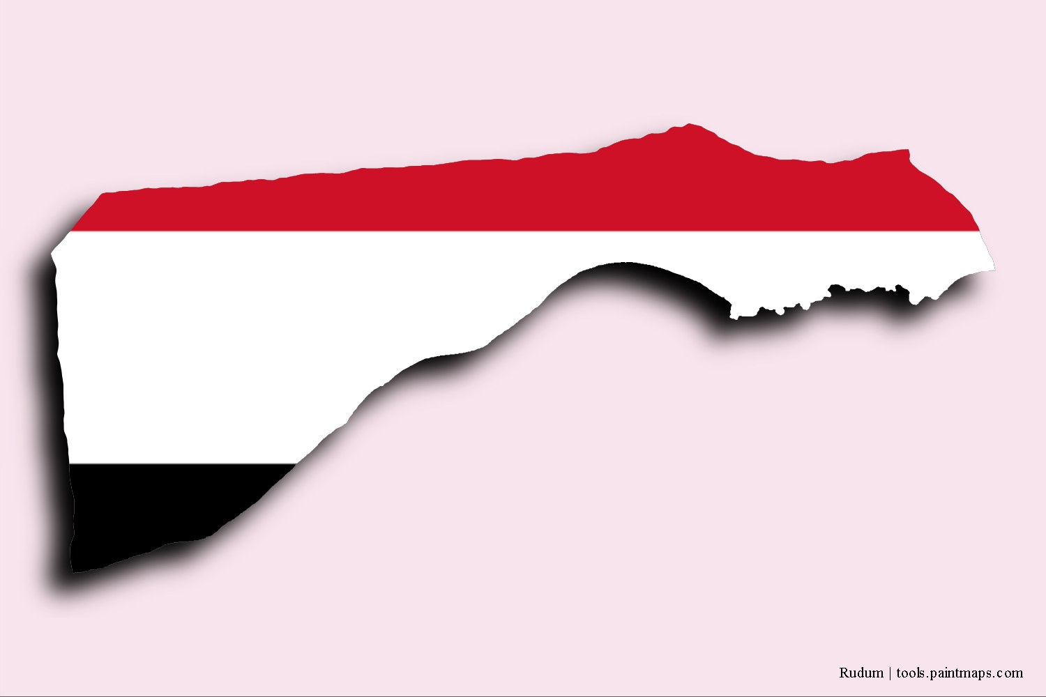 flag map of Rudum with 3D shadow effect