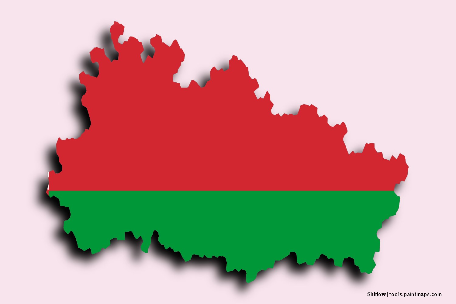 Mapa de la bandera de Shklow con efecto de sombra 3D