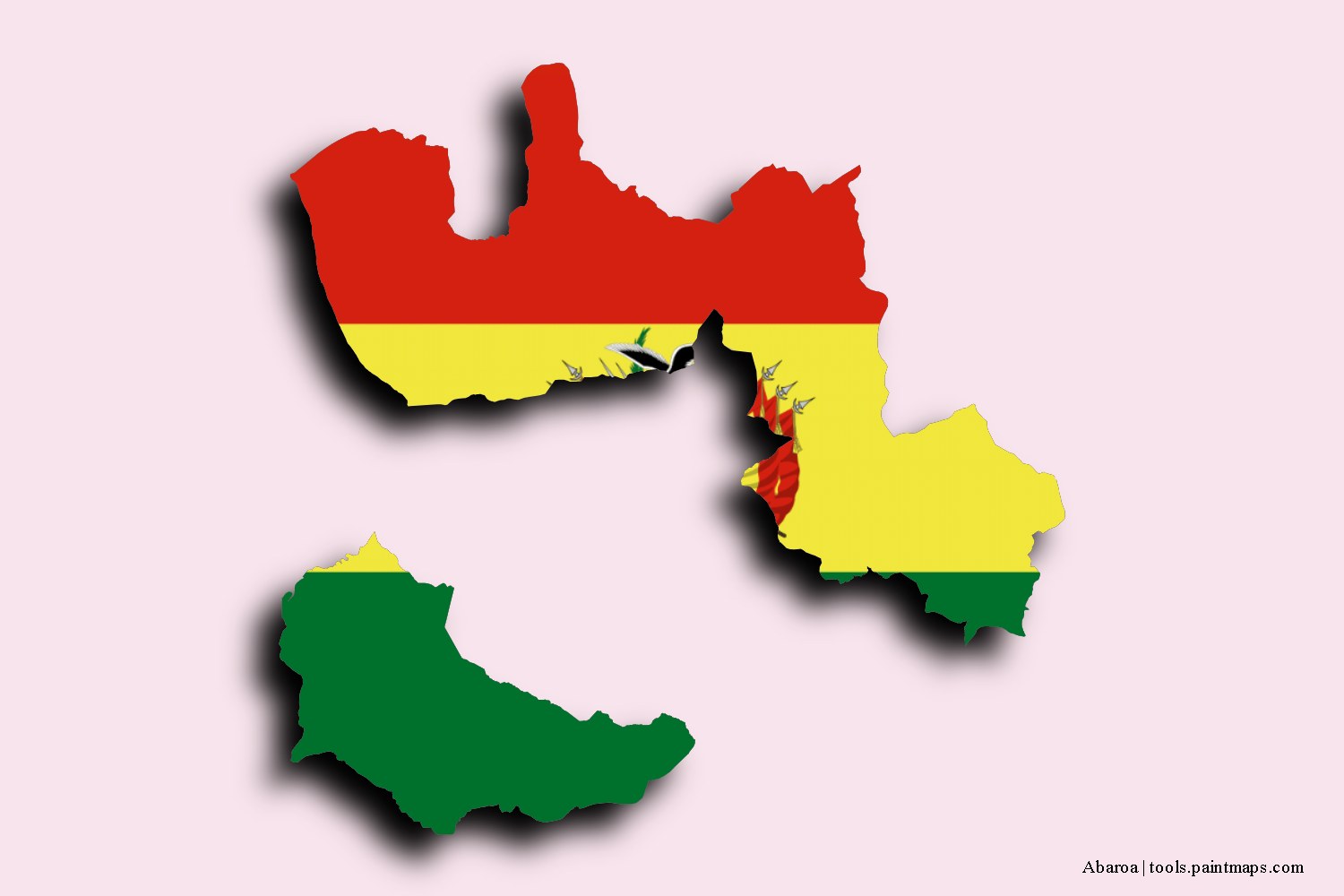 Mapa de la bandera de Abaroa con efecto de sombra 3D