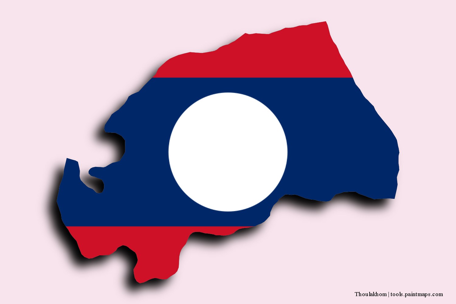 flag map of Thoulakhom with 3D shadow effect