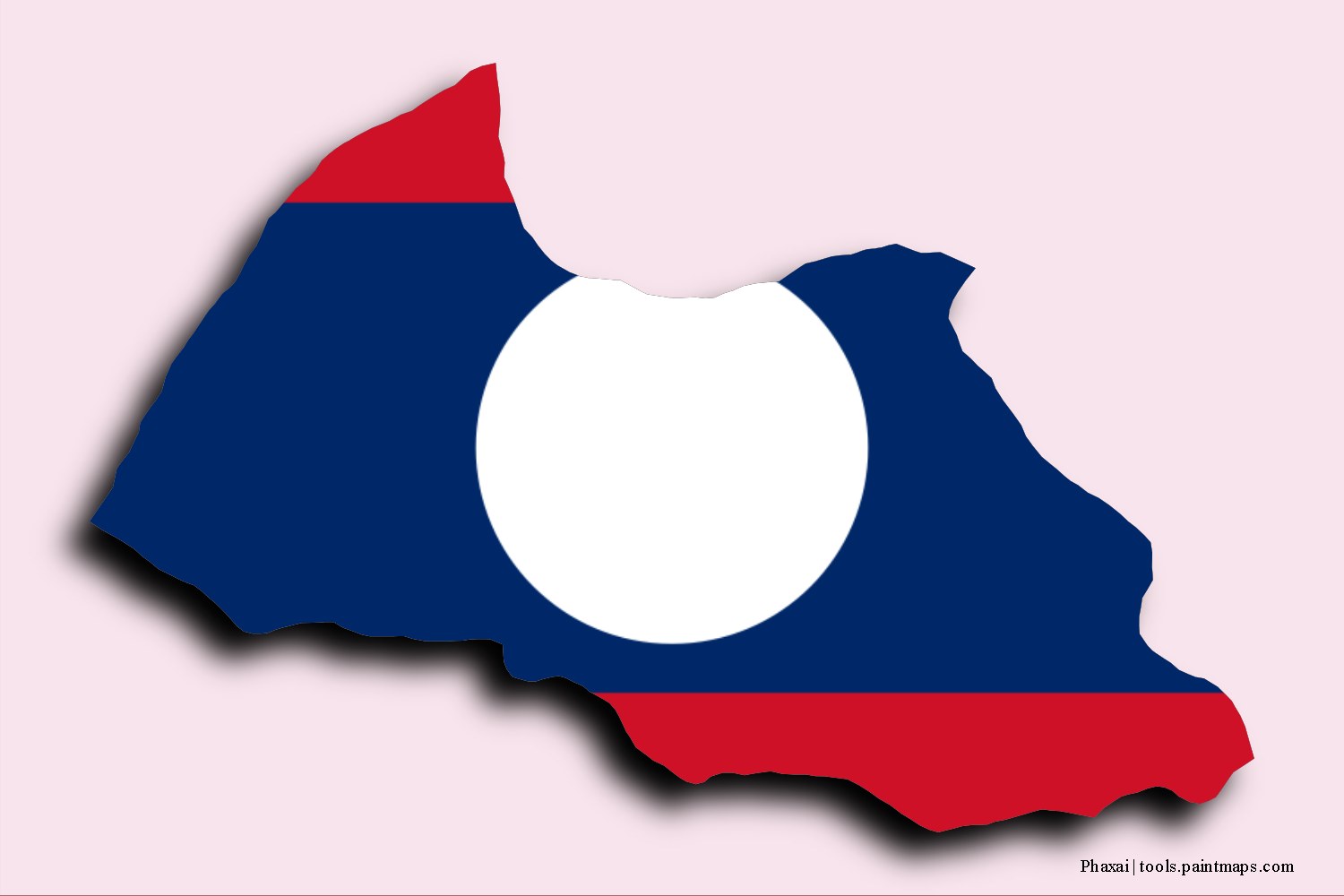 flag map of Phaxai with 3D shadow effect