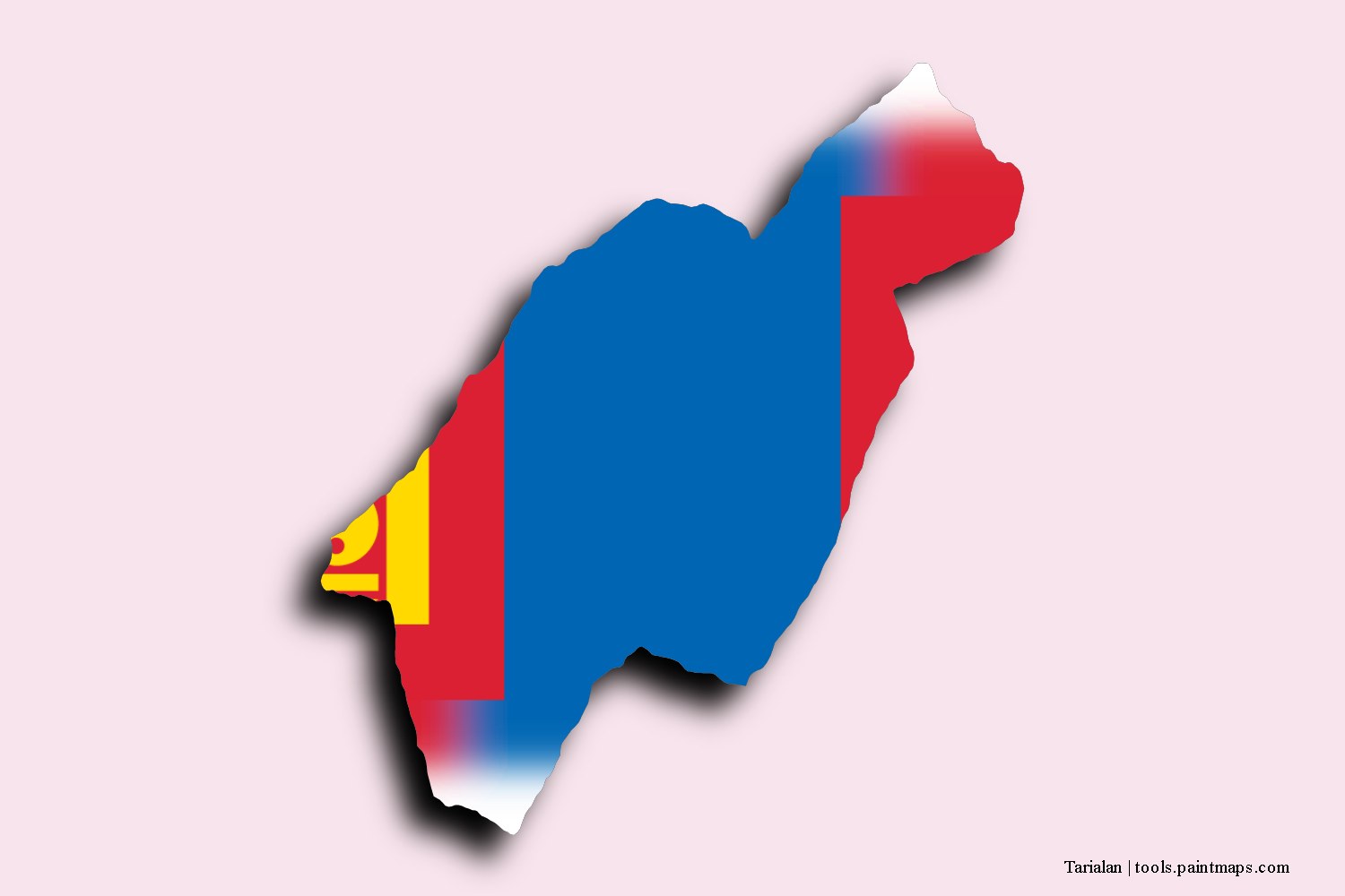 Mapa de la bandera de Tarialan con efecto de sombra 3D