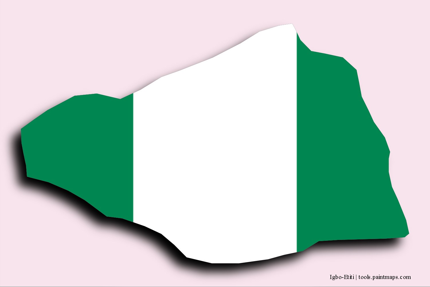 flag map of Igbo-Etiti with 3D shadow effect