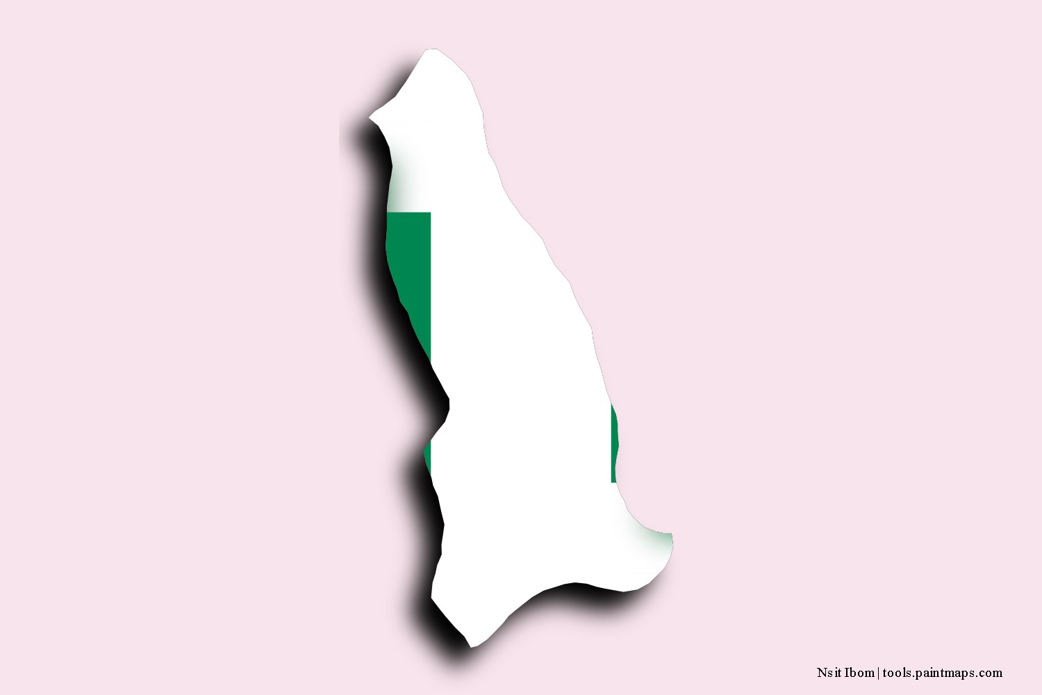 flag map of Nsit Ibom with 3D shadow effect